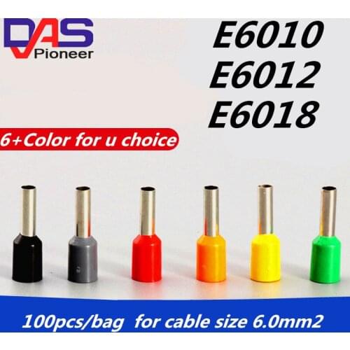 E6018 Bootlace Ferrules wire crimp terminal connector For 6.0mm AWG12