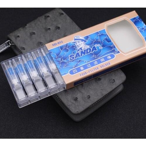 Disposable Cigarette Holder Filters Smoking Pipe Tobacco Tar Reduce Filter Smoking Accessories 10 filters of Pack SD - 852