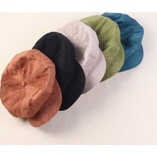 Autumn winter new style Solid Color duck tongue beret casual octagonal cap joker painter hat 08