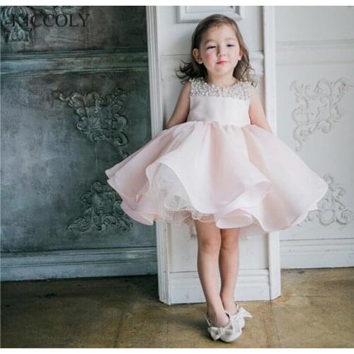 Baby Girl Christening Dresses For Baptism Wedding Beads Layered Tulle Newborn Party Wear Infant Princess 1 Year Birthday Dress