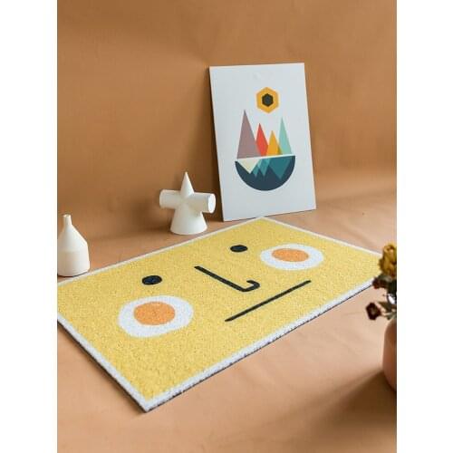 Rectangle PVC Rugs Rectangle Wear-resisting Oil-proof Non-slip Garden Kitchen Entrance Door Modern Simple Pattern Ground Carpet