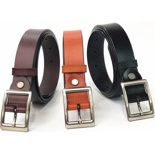 New Female Cowskin Belt Fashion Women Cummerbund For Dress Jeans Belt Vinatge Square Buckle Strap Women Genuine Leather Belt