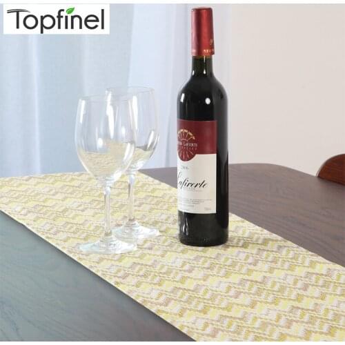 Topfinel Gradient Modern Wave Table Runners Cloth Cotton with Tassels Dining Decoration for Wedding Dinner Party Brown Color
