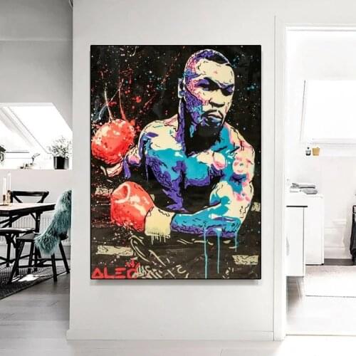 Street Graffiti Art Boxing Champion Canvas Art Posters and Print Street Art Canvas Paintings on The Wall for Home Decor Pictures