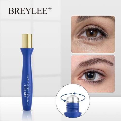 BREYLEE Hyaluronic Acid Eye Serum Eye Roller Moisturizing Remove Eye Bags Fine Lines Anti-Puffiness Dry Skin Care Cream 15ml
