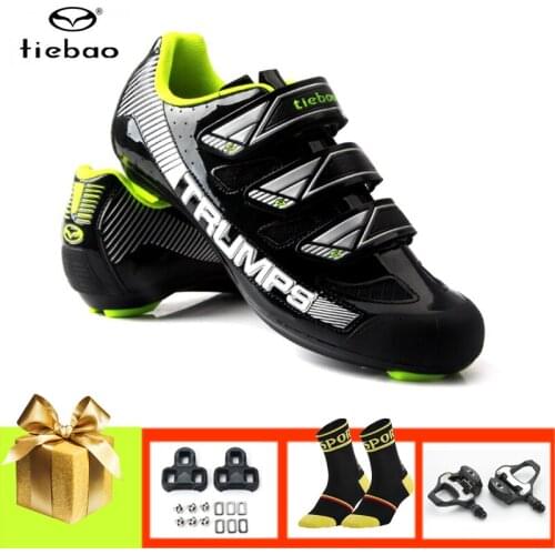 TIEBAO bicycle riding shoes sapatilha ciclismo SPD-SL pedals men women professional road bike sneakers riding cycling shoes