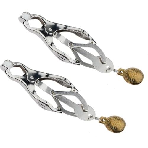 Nipple Clamps Sex Toys Fetish Toys Butterfly Breast Clip Bell Tiger Head Bell Breast Clip