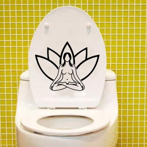 Woman Yoga Fashion Home Decor Toilet Decal Wall Sticker Bathroom Vinyl 6WS0094