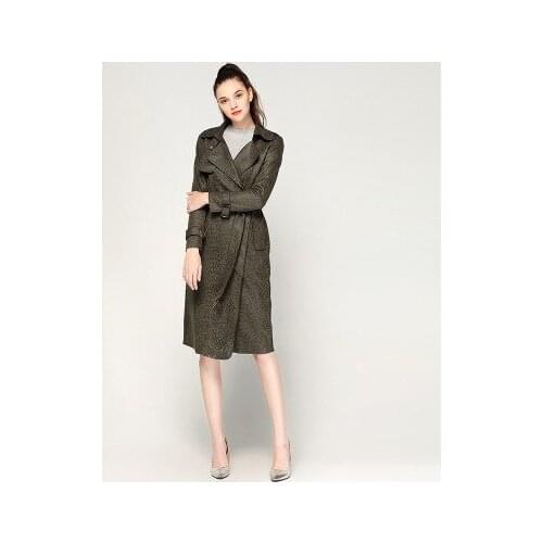 2020 Arrival New European Autumn Winter Women Trench Coat Long Suede Printting Female Windbreaker High Quality LX1371