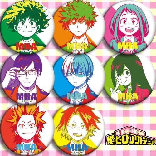 1 Set Anime My Boku No Hero Academia Bakugou Katsuki Deku Bedge Bag Badge Button Medal Figure Brooch Pin Souvenir Cosplay Props
