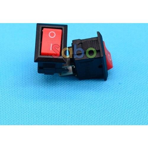 10pcs AC 250V 3A 2 Pin ON/OFF I/O SPST Snap in Mini Red Button Boat Rocker Switch 10*15MM