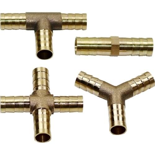 2 3 4 way Brass Barb Pipe Fitting For 6mm 8mm 10mm 12mm 16mm 19mm hose copper Pagoda Water Tube Fittings
