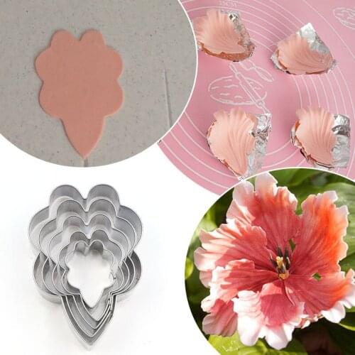 5Pcs/set Tulip Flower Silicone Mould Stainless Steel Mold Cake Decorating Tools Kitchen Accessories