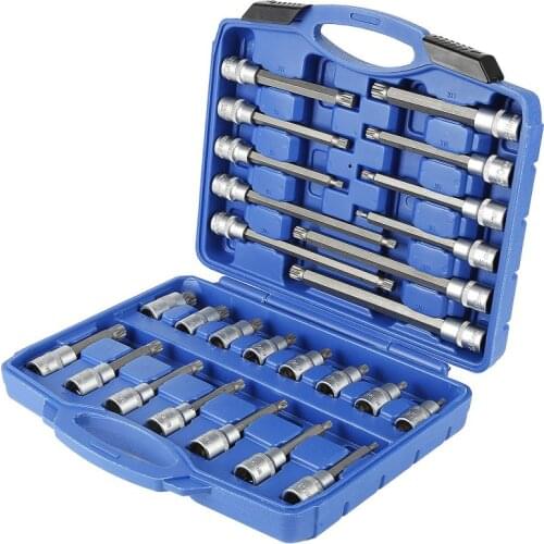 8x55/7x100/7x140/4x200mm 26pc Car Multi-tooth Socket Wrench Setcar Combination Bit Car Repair Tool Kit Set Spanner Tool Set