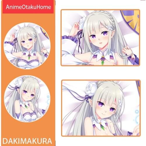 Anime Re Zero kara Hajimeru Isekai Seikatsu Emilia Pillowcases Otaku Bedding Dakimakura Hugging Body Throw Pillow Case Cover