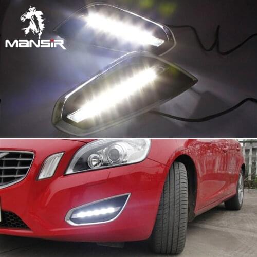 Auto 12V LED Daytime Running Light Daylights Car DRL For Volvo S60 V60 2011 2012 2013 Light-Off Style Headlights Bumper Fog Lamp