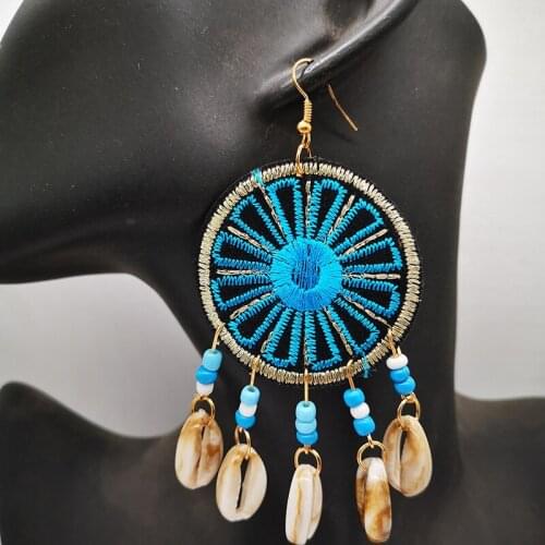 Free Shipping! Fabric shell earrings can mixed colors