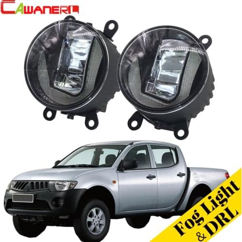 Cawanerl Car Accessories LED Fog Light Daytime Running Lamp DRL White Styling For Mitsubishi L200 KB_T KA_T Pickup 2005-2012
