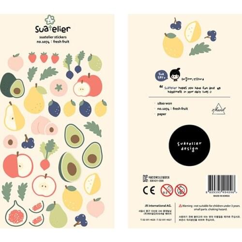 Avocado Lemon Strawberry Decorative Stationery Craft Stickers Scrapbooking DIY Diary Album Stick Label