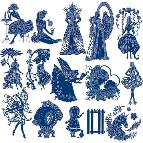 Fairies Queen Princess Woman Girl Unicorn Metal Cutting Dies for Scrapbooking Paper Craft Embossing Die Card Making 2019