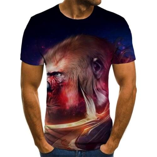 Giyu Brand Orangutan T-shirt Men Animal Tshirts Casual Nebula Funny T shirts Colorful T-shirts 3d Mens Clothing Hip hop Printed