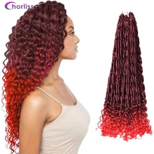 Synthetic Long Loose Water Wave Braiding Hair Extensions French Curly 24 Inch Ombre Crochet Hair Curly Organic Hair For Women