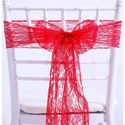 15x275CM Lace Chair Sash Bow Ties Butterfly Cover Wedding Decoration Table Runner Marriage Banquet Home Textile Party Supplies