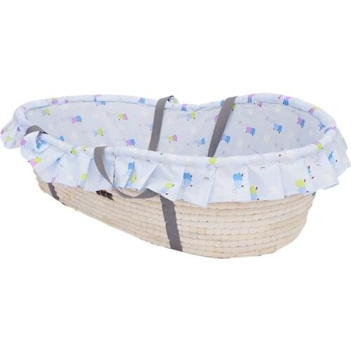 Corn Woven Baby Basket Sleeping Bed Crib Protector For Newborns Room Decoration Portable Outdoor Bumpers Husk Photo