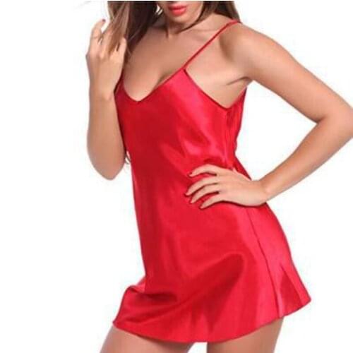 Hot New Arrival V-Neck Suspender Skirt Multi-Color Sexy Nightdress Pajamas One-Piece Loose-Fitting Sleepdress Lingerie