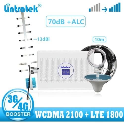Lintratek Repeater Cellular amplifier 3g 4g signal LTE Mobile 4g signal amplifier booster 1800 2100 DCS WCDMA UMTS 3G Booster
