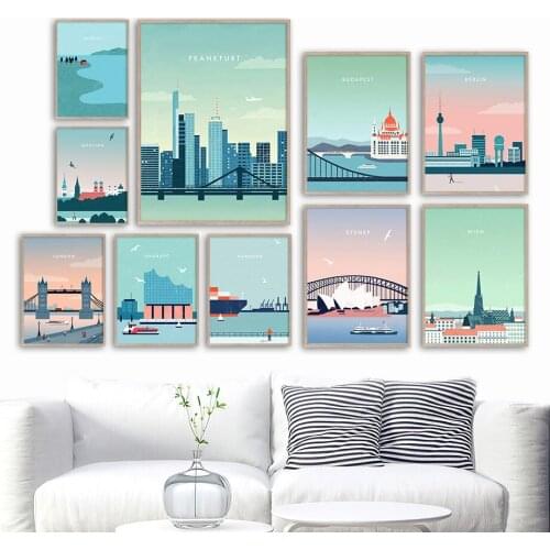 London Sydney Venice Wien Ftrankfur City Wall Art Canvas Painting Nordic Posters And Prints Wall Pictures For Living Room Decor