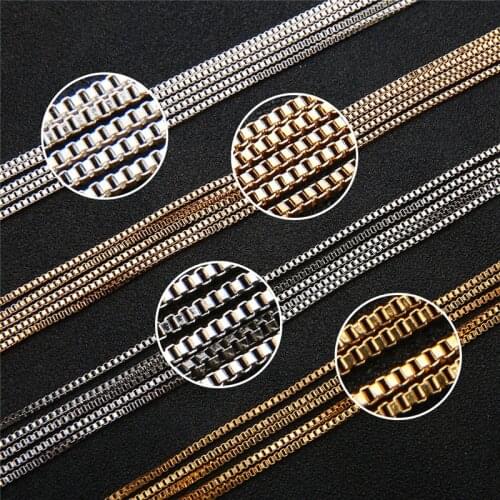2m/lot Dia 2mm Iron Box Chains Bulk For Diy Jewelry Making Metal Kc Gold Silver Color Necklace Link Chains Lot Findings Supplies