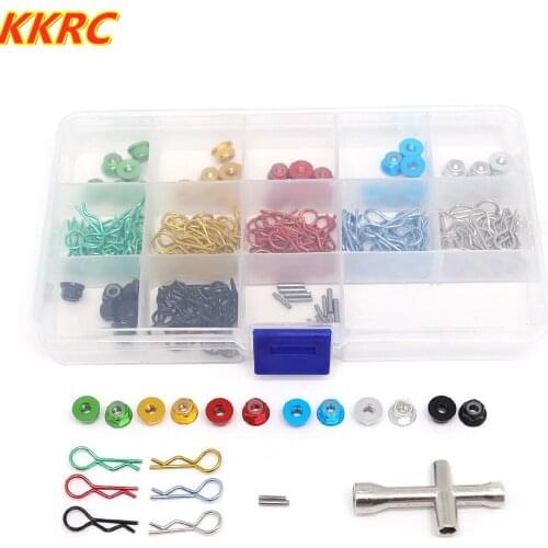 Metal Body Clip R Pin nut Bolt tool Box for 1/10 RC Car SCX10 Wraith Traxxas TRX4 TRX6 HSP HPI Redcat CC01 Spare Parts