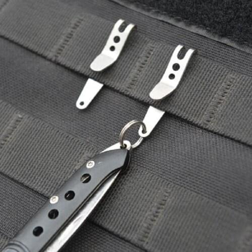 Mini Portable Pocket Bag Suspension Clip Stainless Steel with Key Chain Carabiner Holder EDC Outdoor Camping Multi-function Tool