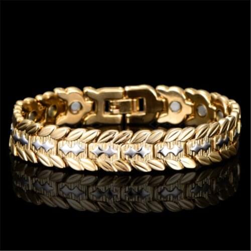 Fashion Male Bangle Copper Bracelet Men Wrist Band Gold Punk Link Insert Punk Wristband Stylish Casual Bangle