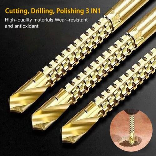 6pcs/set Cobalt Drill Bit Set Spiral Screw Metric Composite Tap Drill Bit Tap Twist Drill Bit Set Multi-function Metal Specia