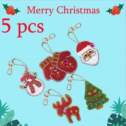 2019 new great Christmas gift for home Christmas keychain diamond painting night light Christmas diamond painting greeting card