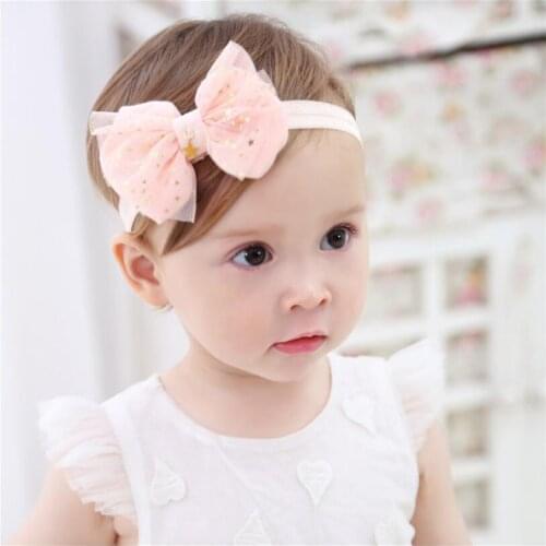 1 Piece MAYA STEPAN Candy Color Headwrap Baby Headwear Girls Hair Hairband Bronzing Bowknot Star Head Band Infant Newborn