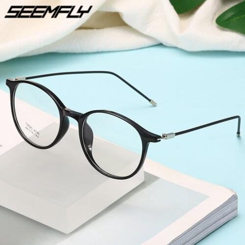 Seemfly TR90 Ultralight Women Men Glasses Vintage Clear Lens Eyeglasses Fashion Female Goggle Spectacle Mirror Unisex Eyewear
