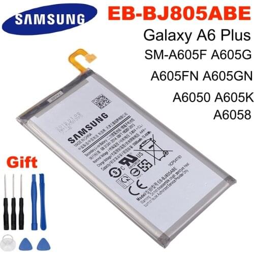 SAMSUNG Original EB-BJ805ABE 3500mAhSamsung Galaxy A6 Plus A6+ SM-A605F A605G A6050 A605K A605FN A605GN A6058 Authentic Battery