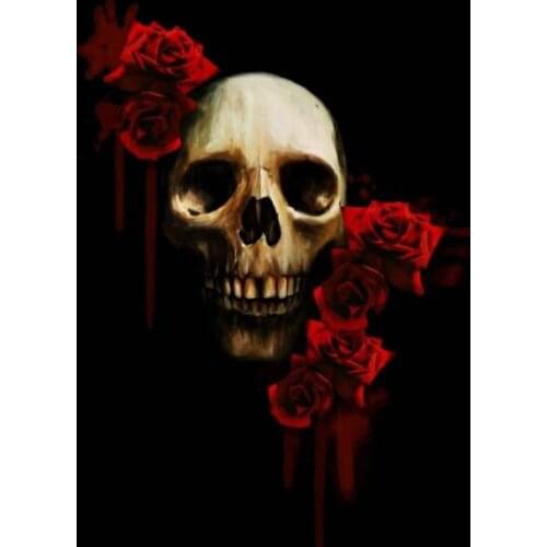 Custom 90x90cm new skull flag with flower outdoor and indoor banner flag with 4 grommets