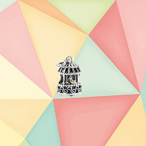 2021 New High Quality 925 Sterling Silver Golden Nightingale Charm, Suitable For Original Diy Bracelet Making Jewelry Gifts