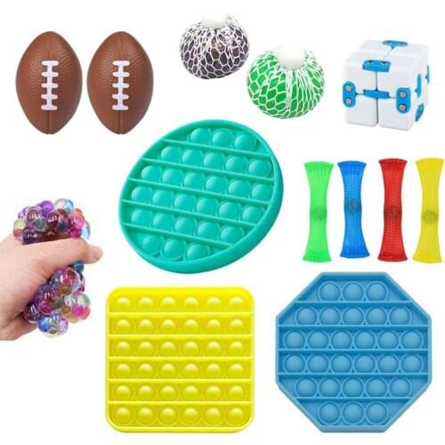 Hedgehog Ring Spikey stretchy sensory fidget toy squeeze tactile ring bracelet anti stress relaxing gift fidget set