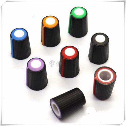 10 Pieces Mixer Adjustment Knob Diameter 12mm Height 17mm Plastic Knob Cap 270 degrees D-Shaped Inner Hole 6mm