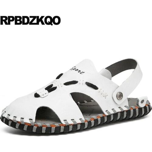 White brown fashion shoes beach water designer slippers breathable mens sandals 2019 summer outdoor slides native waterproof