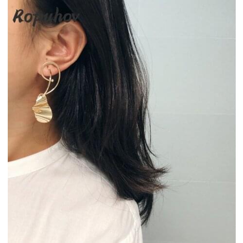 Ropuhov 2021 New 925 Silver Needle European Exaggerated Fashion Irregular Ladies Personalized Nightclub Metal Earrings Jewelry