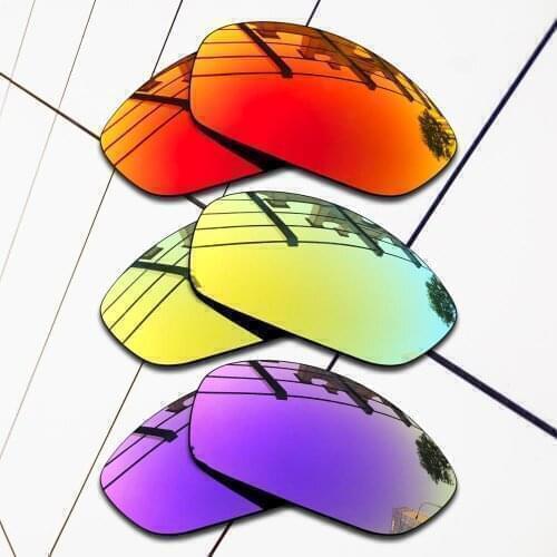 E.O.S 3 Pairs Fire Red & Purple & 24K Gold Polarized Replacement Lenses for Oakley Twenty XX 2012 Sunglasses