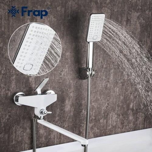 Frap White Bathroom Shower Faucets Hot and Cold Water Bathtub Faucets Shower Set Tap Chrome Shower F2258