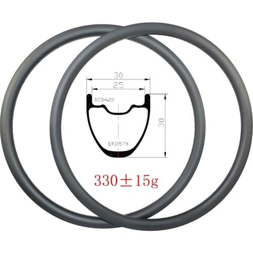 Light 330g 29er MTB XC 30x30mm carbon rims tubeless clincher 30mm wide UD glossy matte U-Shape 24H 28H 32H mountain bike wheels