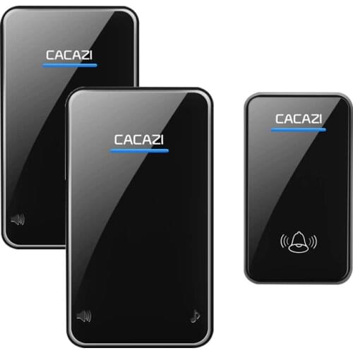 CACAZI Wireless Doorbell Newest Waterproof LED AC 100-240V EU/US/UK Plug Door Bell 300M Remote 48 Rings 6 Volume Door Chime